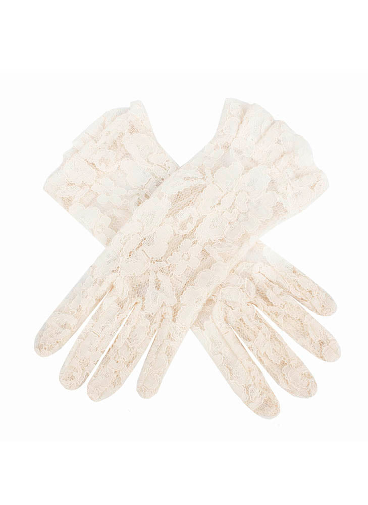 Lacey Floral Overlay Lace Gloves