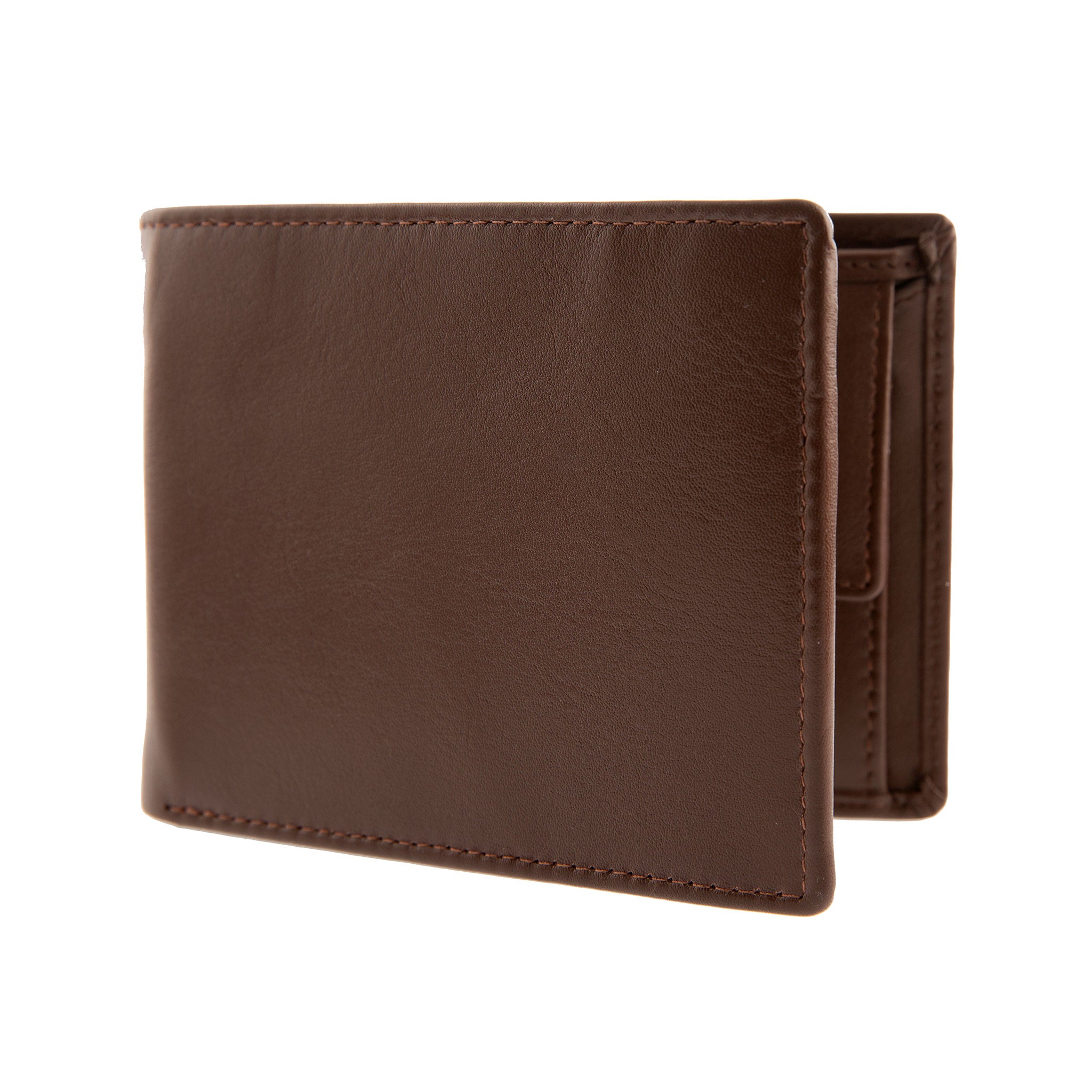 Mens leather trifold wallet with coin pocket hotsell