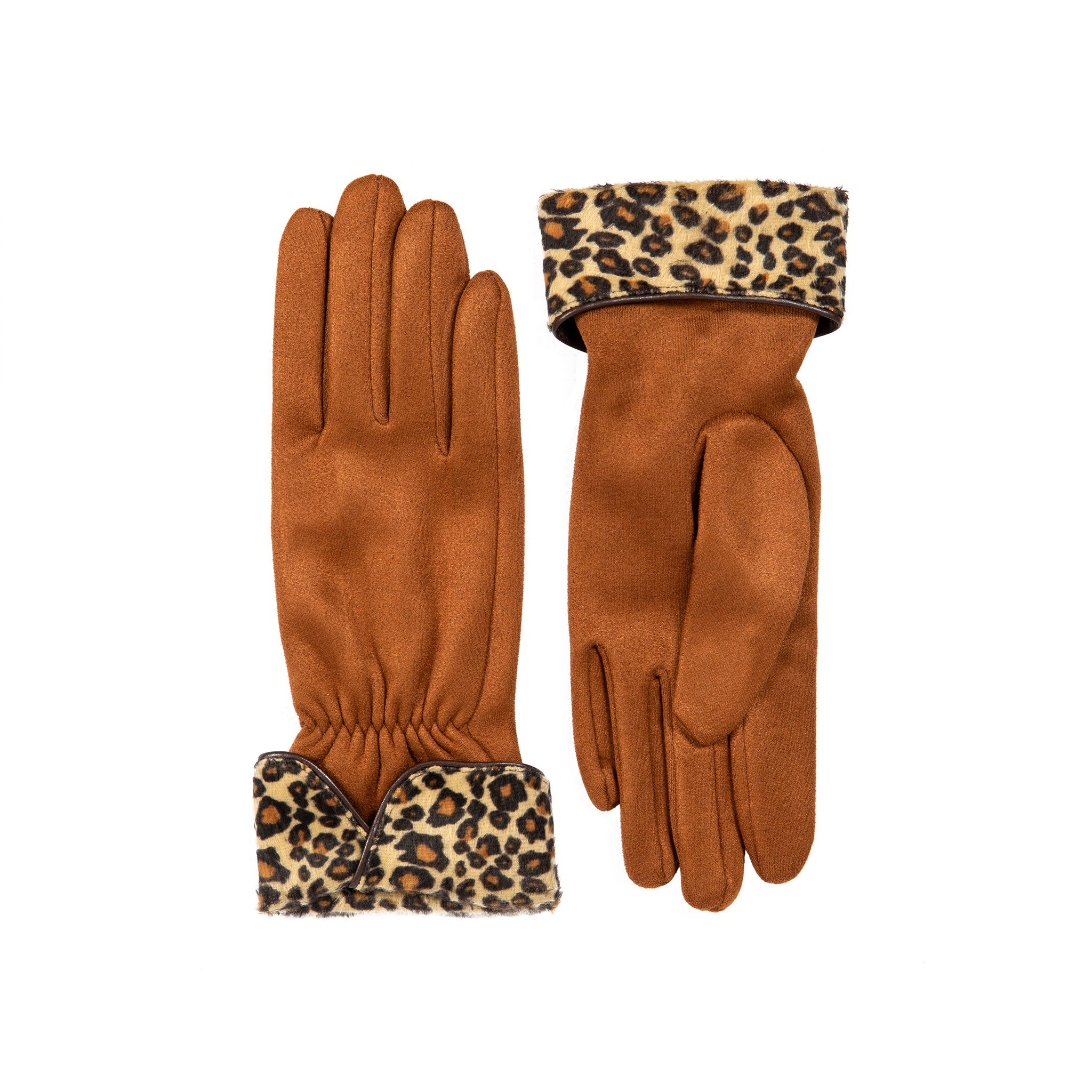 Ladies Gloves, Leopard Print Fingerless Wool Gloves, Women's