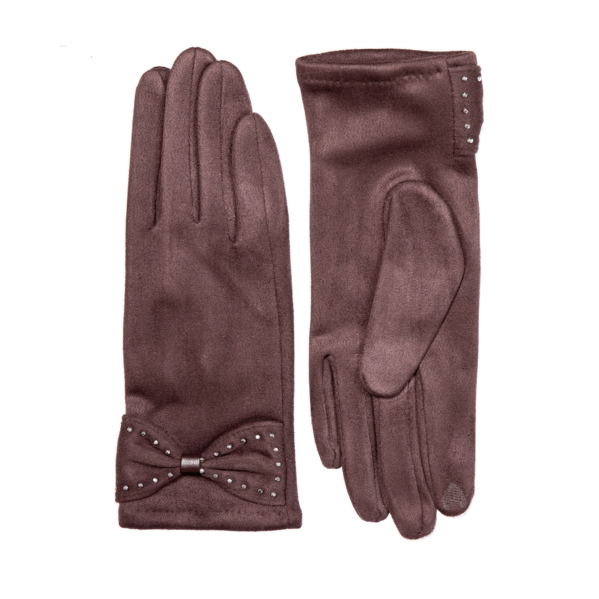 Vintage Long Brown shops Leather Embellished Gloves Womens