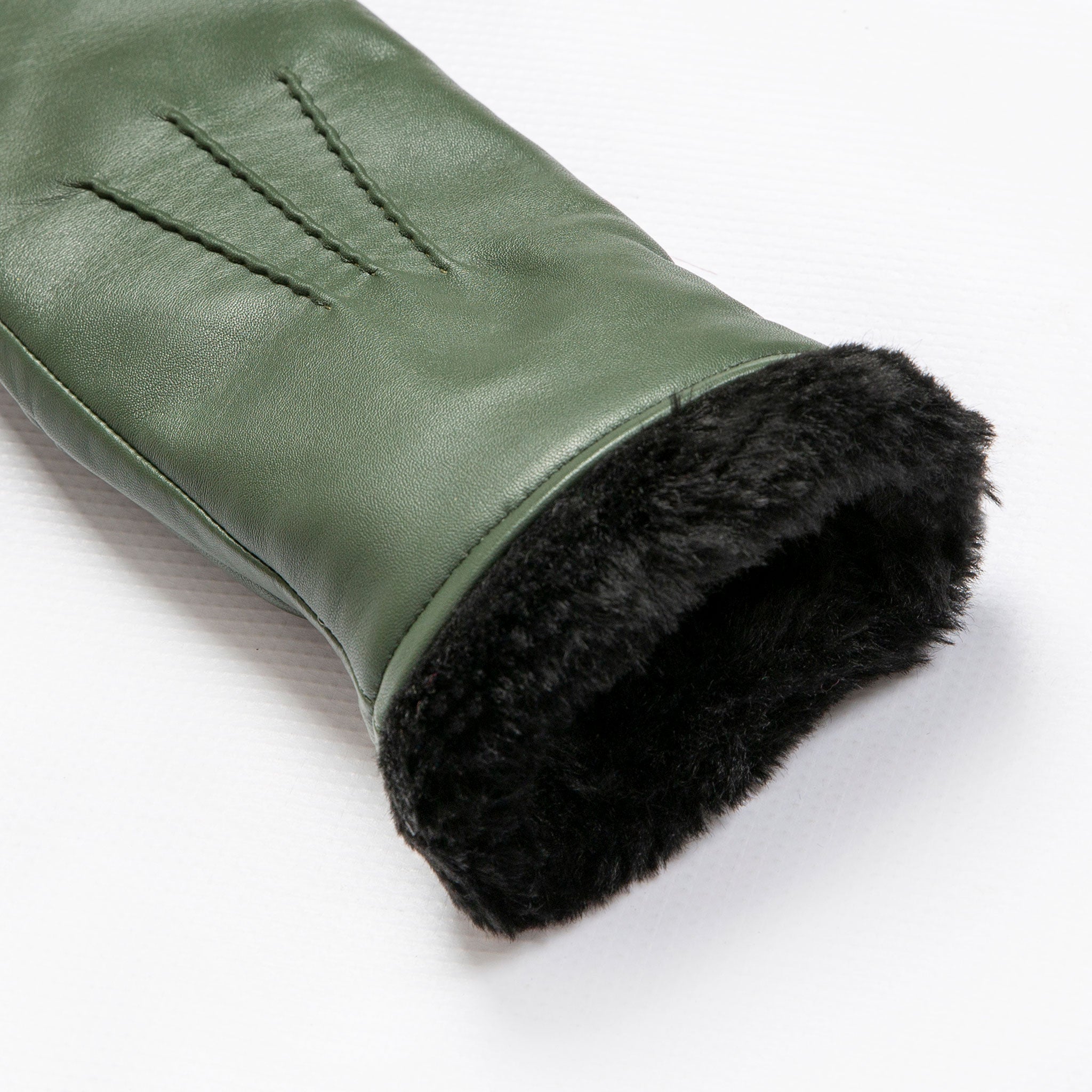 Womens leather deals mittens fur lined