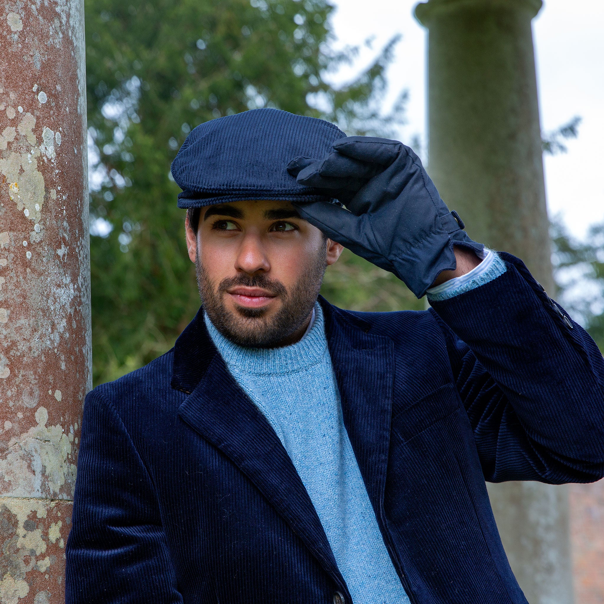 Navy blue flat cap on sale