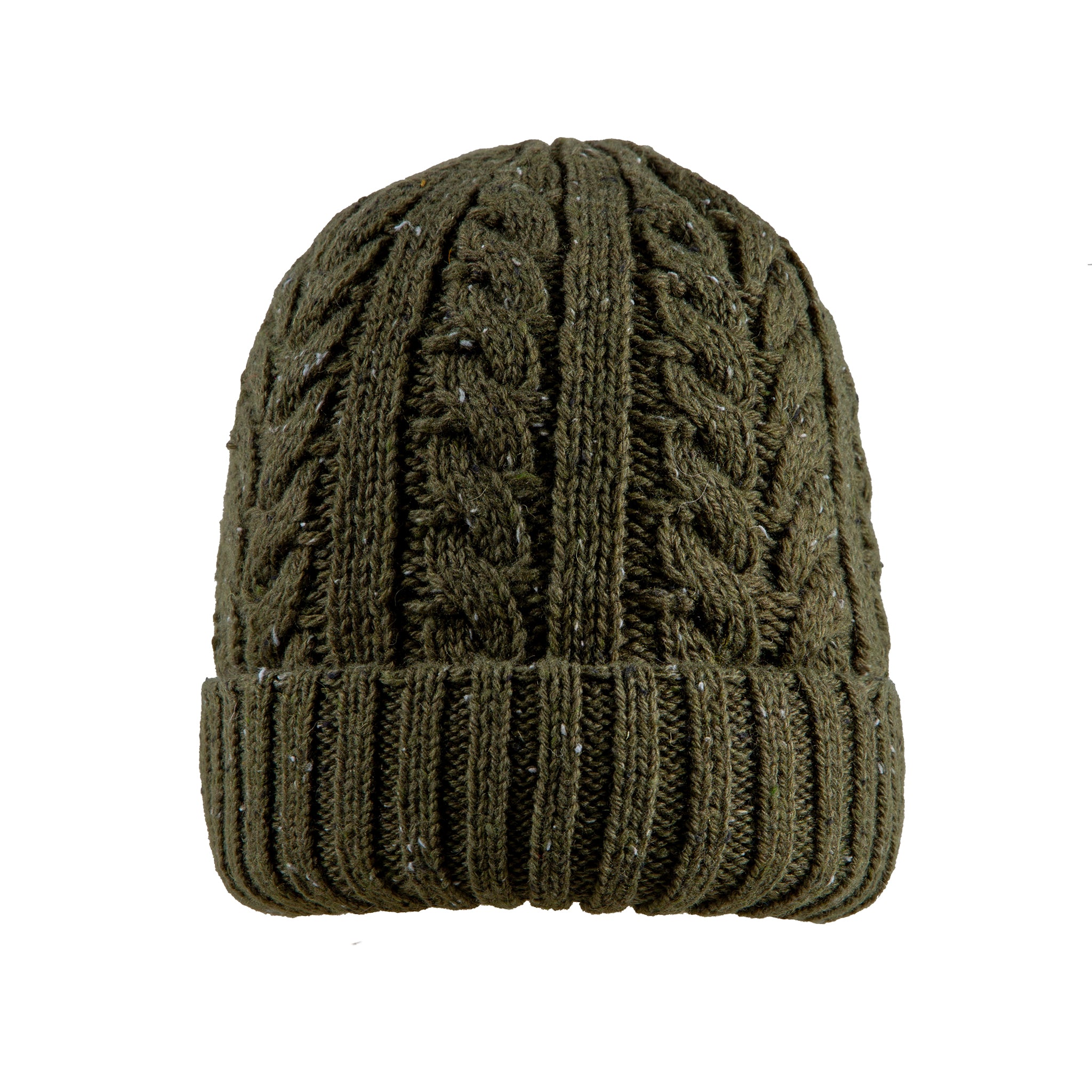 Men s Cable Knit Beanie Hat with Marl Yarn Dents