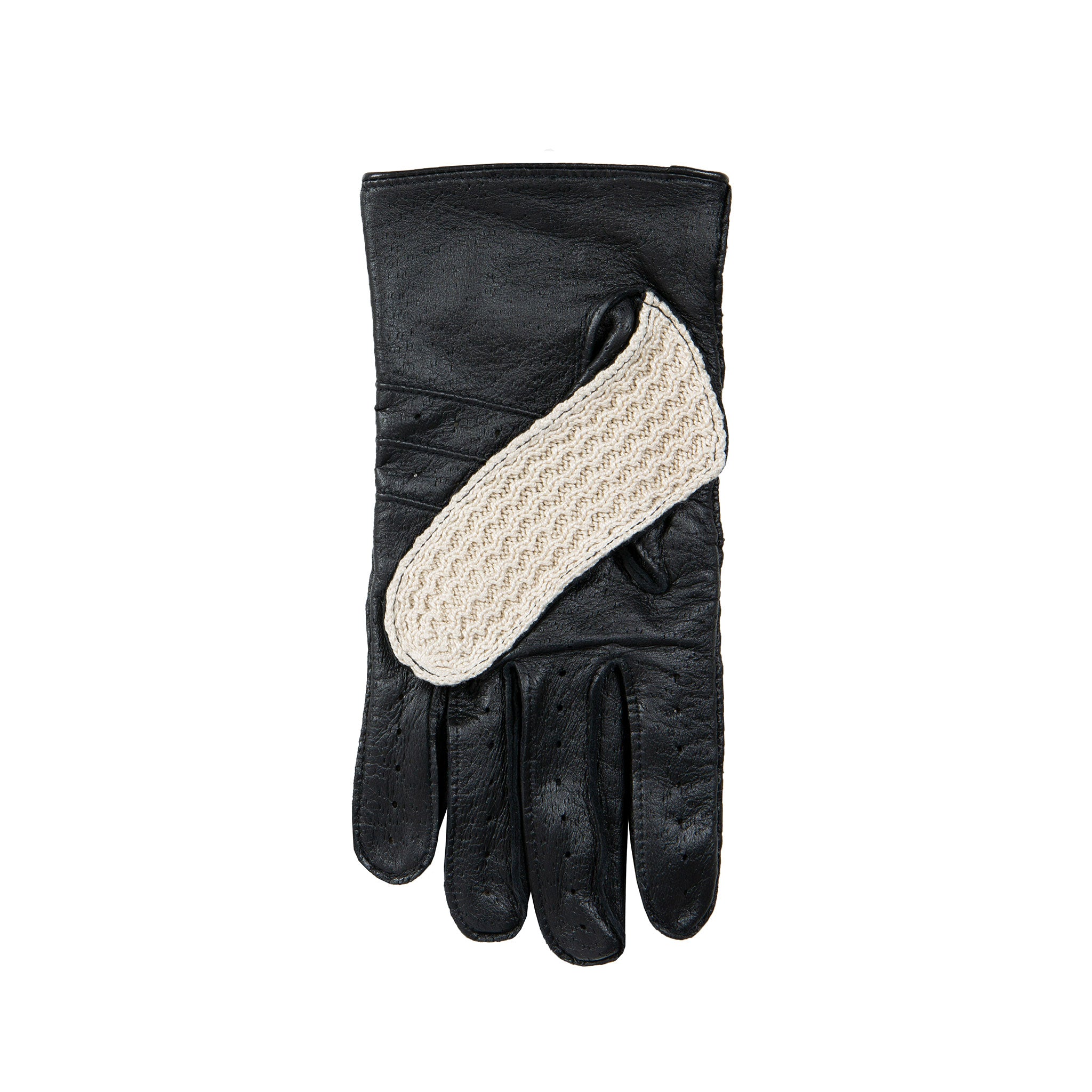 Men s Crochet Back Imitation Peccary Leather Driving Gloves