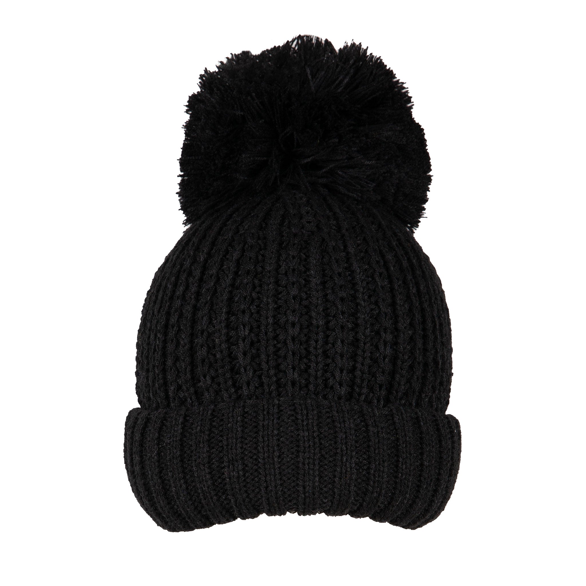 Women s Ribbed Knit Bobble Hat Dents