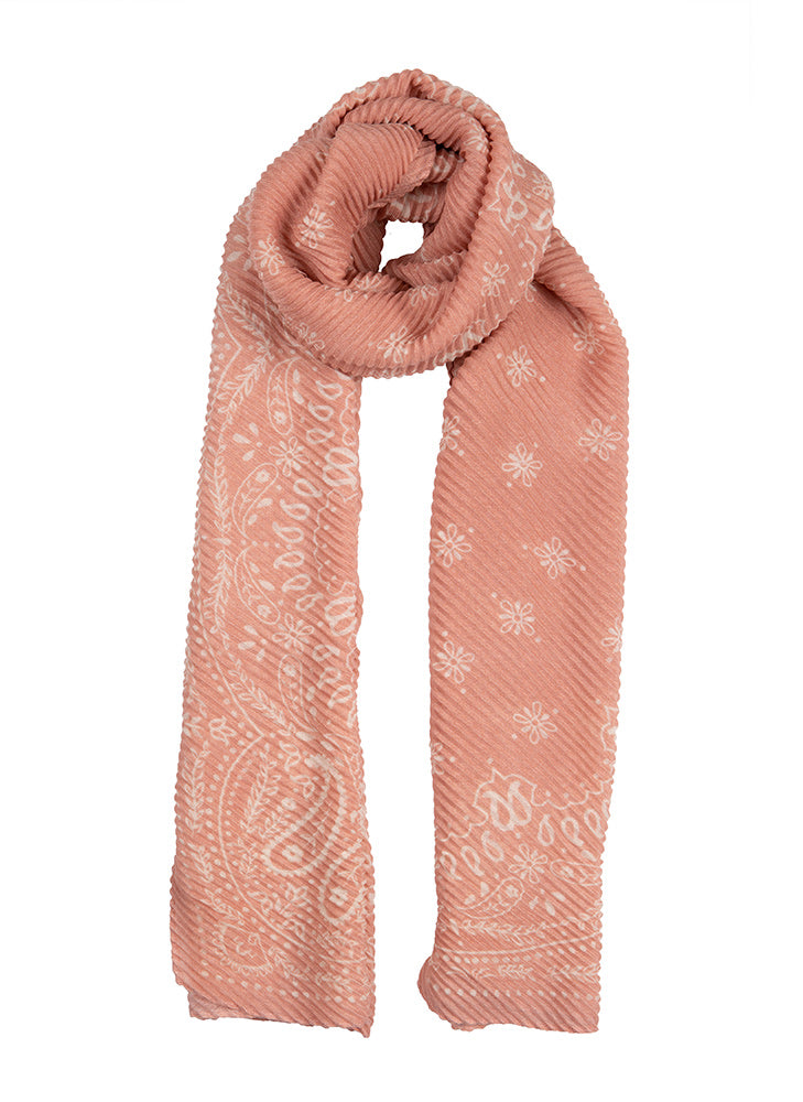 Women’s Lightweight Pleat Scarf with a Boho Floral Print | Dents