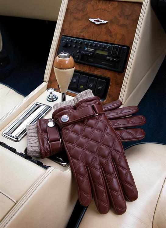 Mens quilted cheap leather gloves