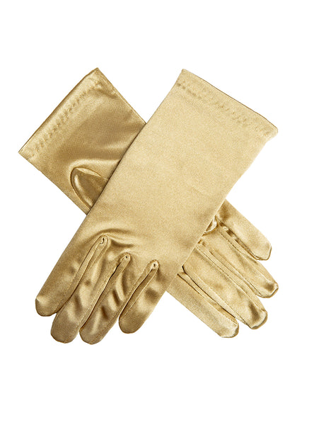 Long gold satin deals gloves