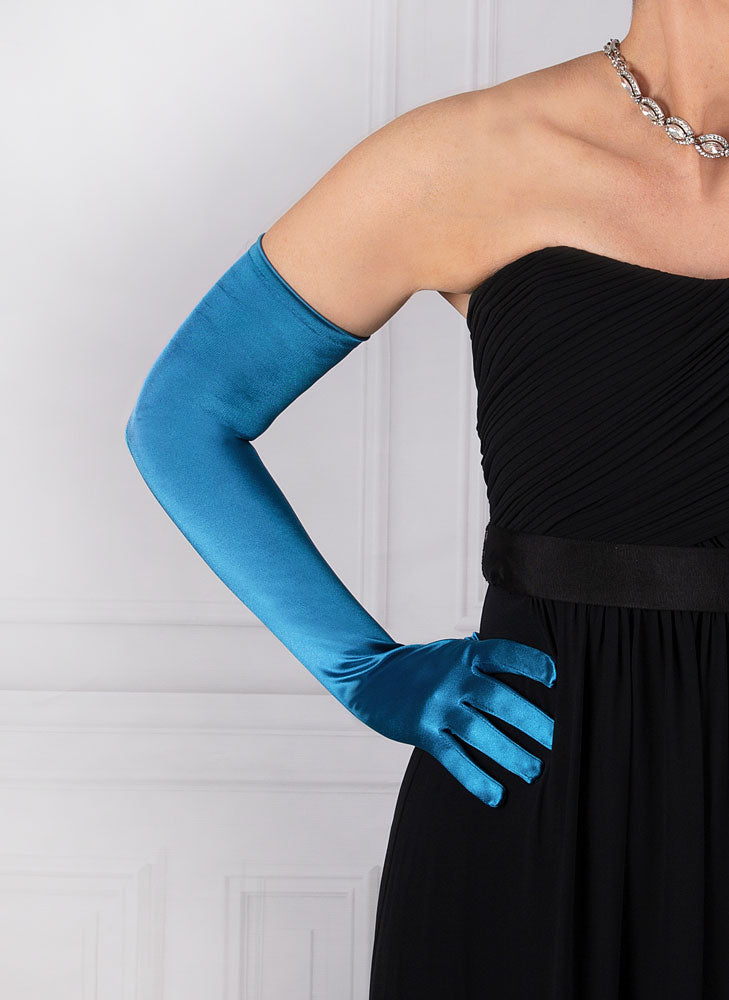 Blue evening hot sale gloves