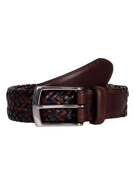 Anderson's Leather 3.5cm Woven Belt - Brown
